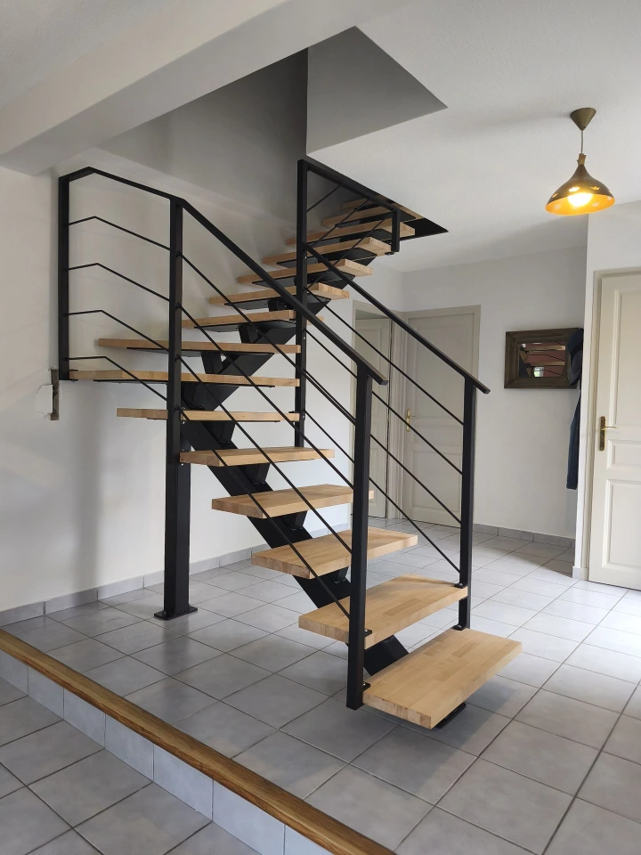 Escalier bois métal sur mesure 